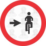 Ciclista, transite á direita   